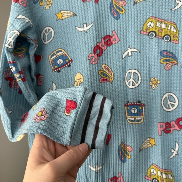 PJ Salvage "Peace & Love" Thermal Pajama Set - Pants and Longsleeve - Picture 9 of 10